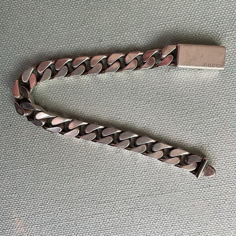 Authentic Gucci Silver Chain Link Bracelet Size 18 - Picture 6 of 11